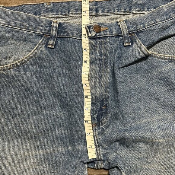 Vintage Rustler Jeans Mens Denim 34x29 Classic Straight Fit Light Wash Workwear - Picture 8 of 10